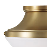 Georgia Flush Mount 14", Aged Brass and Opal Glass