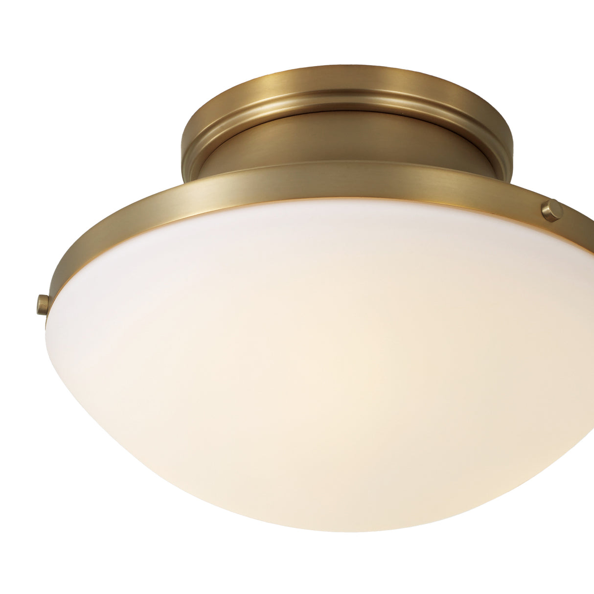 Georgia Flush Mount 14", Aged Brass and Opal Glass