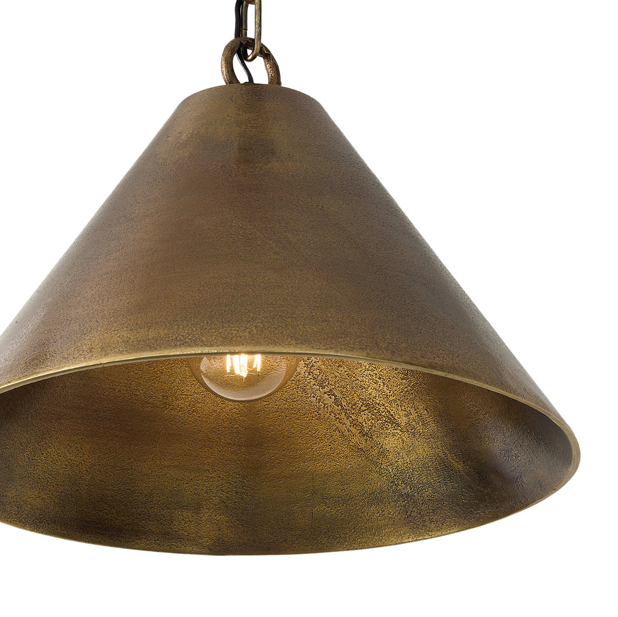 Kate Conical Pendant 17", Oxidized Brass