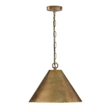 Kate Conical Pendant 17", Oxidized Brass