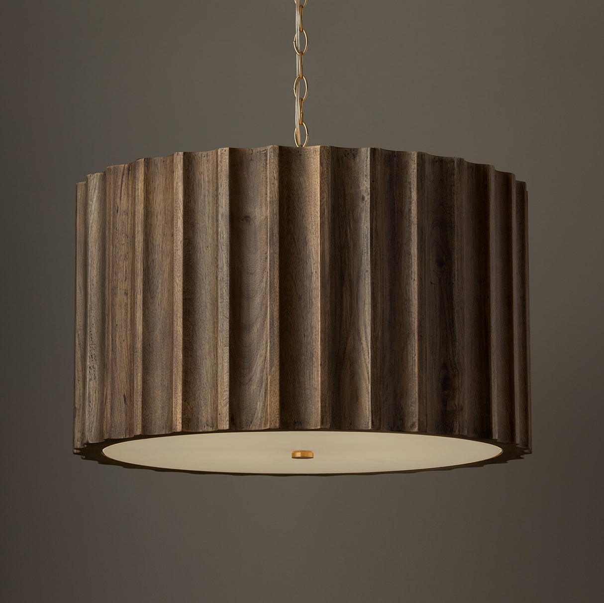 Riverton Large Pendant 26", Espresso and Matte Brass