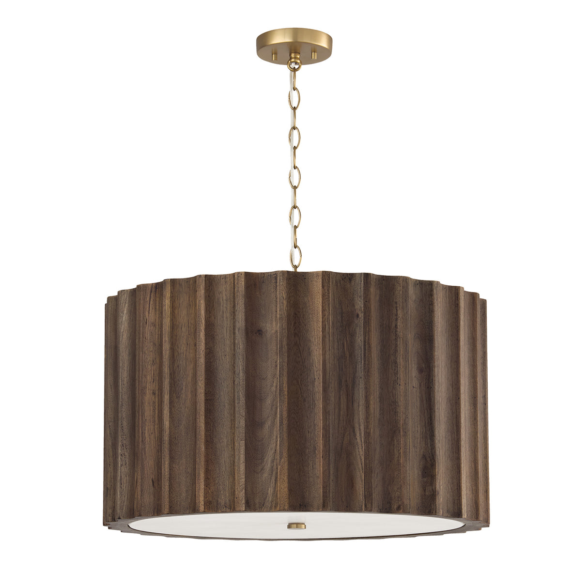 Riverton Large Pendant 26", Espresso and Matte Brass