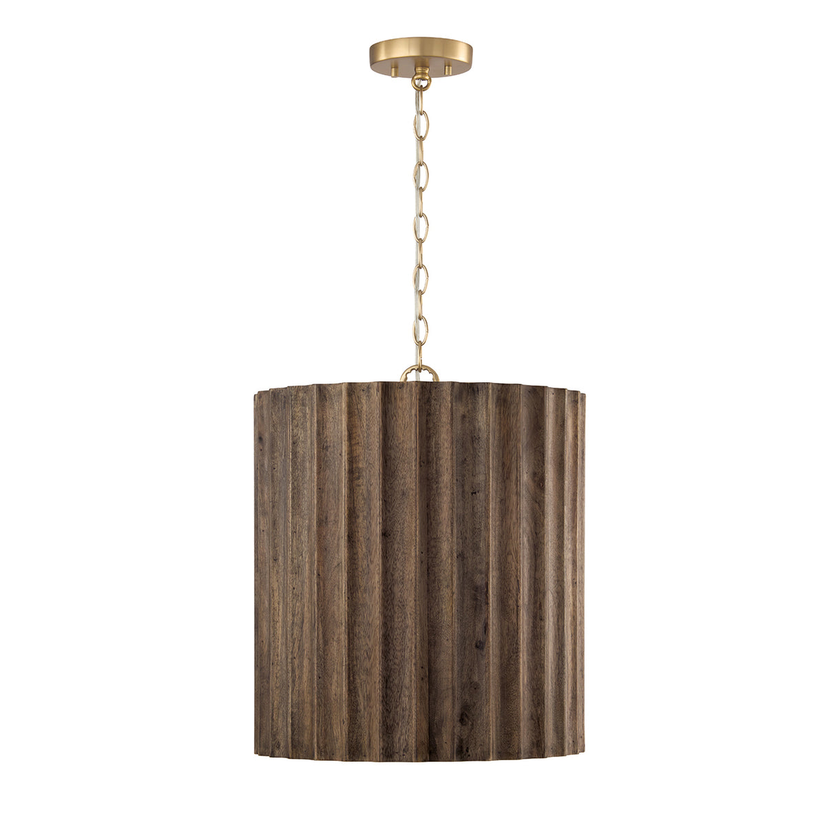 Riverton Medium Pendant 17", Espresso and Matte Brass