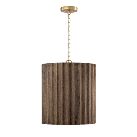 Riverton Medium Pendant 17", Espresso and Matte Brass