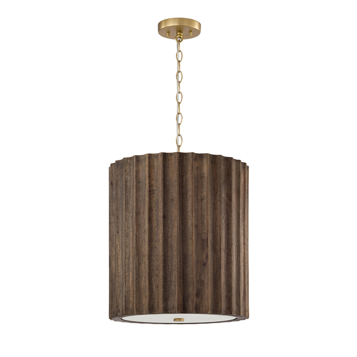 Riverton Medium Pendant 17", Espresso and Matte Brass