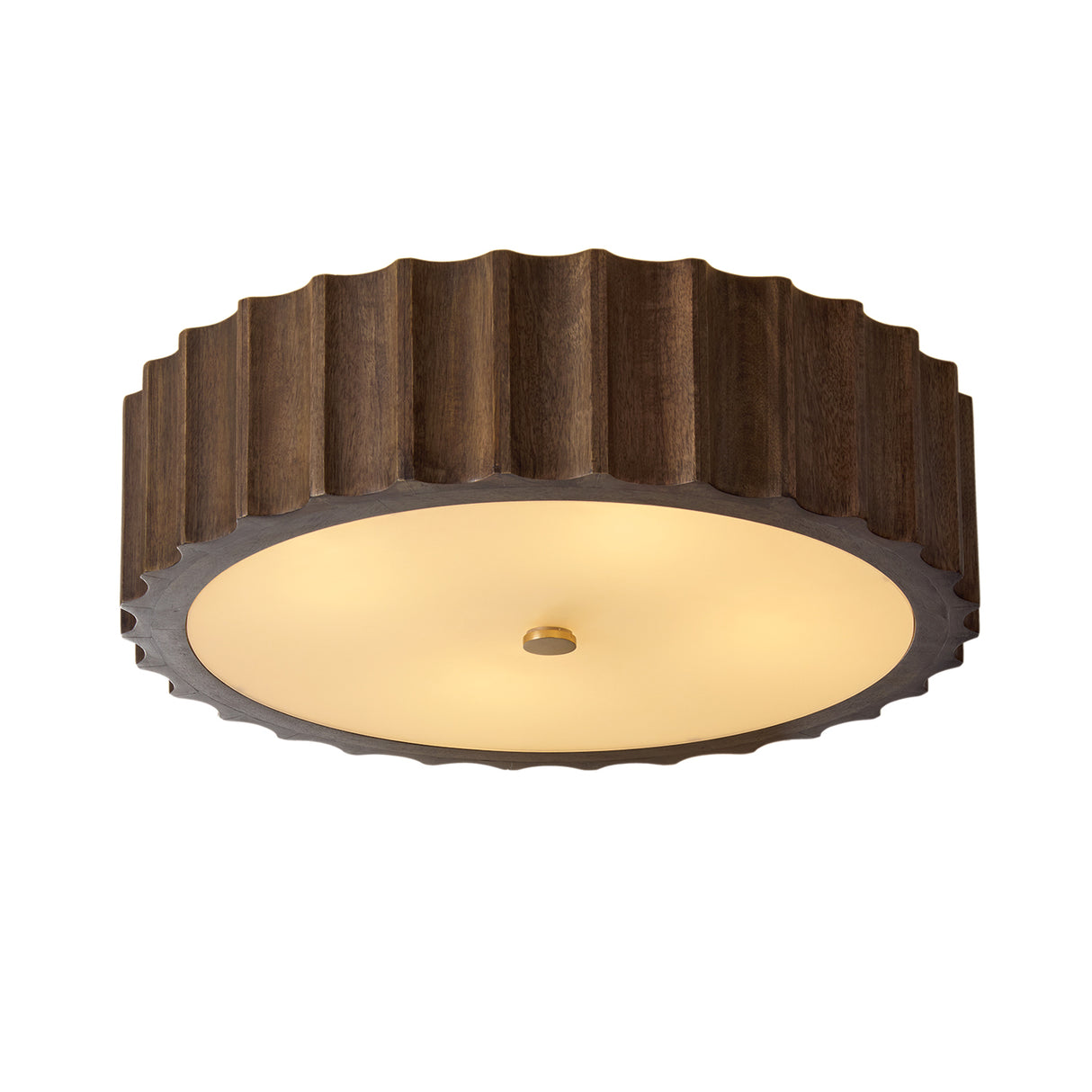 Riverton Semi-Flush 20", Espresso and Matte Brass