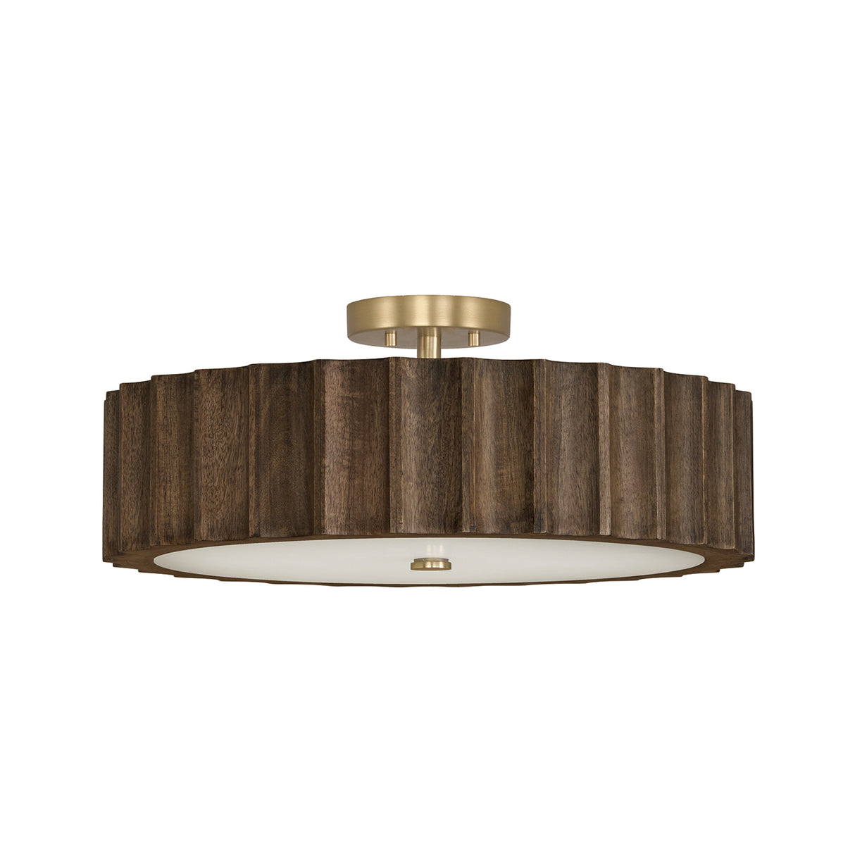 Riverton Semi-Flush 20", Espresso and Matte Brass