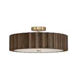 Riverton Semi-Flush 20", Espresso and Matte Brass