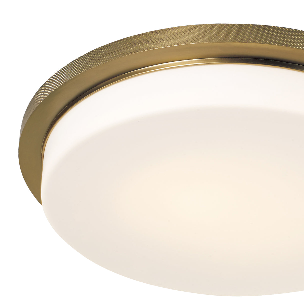 Martine LED Flush Mount 16", Aged Brass and Opal Glass