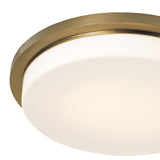 Martine LED Flush Mount 16", Aged Brass and Opal Glass