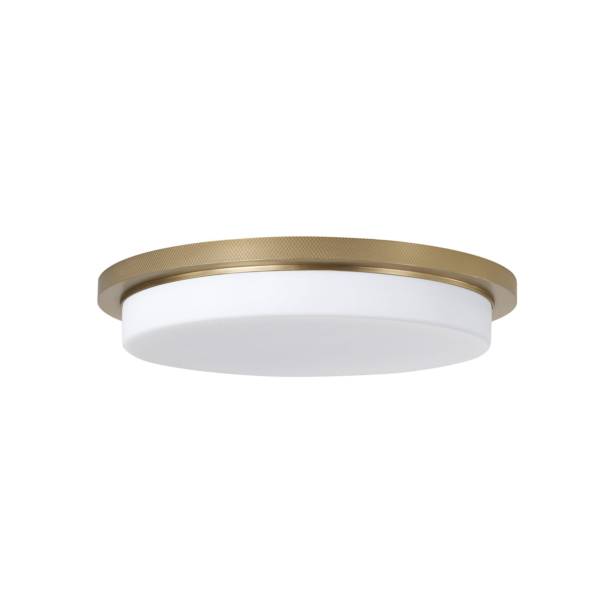 Martine LED Flush Mount 16", Aged Brass and Opal Glass