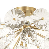 Blossom Semi-Flush Mount 16", Matte Brass and Clear Glass