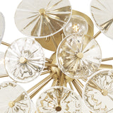 Blossom Semi-Flush Mount 16", Matte Brass and Clear Glass