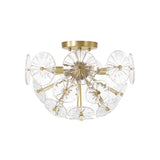 Blossom Semi-Flush Mount 16", Matte Brass and Clear Glass