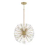 Blossom Medium Pendant 18", Matte Brass and Clear Glass