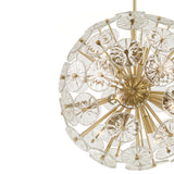 Blossom Medium Pendant 18", Matte Brass and Clear Glass