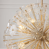 Blossom  Extra Large Pendant 33", Matte Brass and Clear Glass