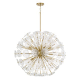 Blossom  Extra Large Pendant 33", Matte Brass and Clear Glass