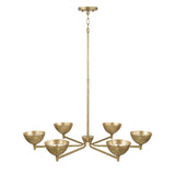 Blaise 6 Light LED Chandelier 34", Feathered Brass
