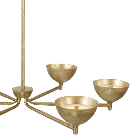 Blaise 6 Light LED Chandelier 34", Feathered Brass