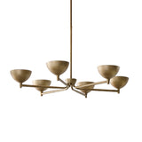 Blaise 6 Light LED Chandelier 34", Feathered Brass