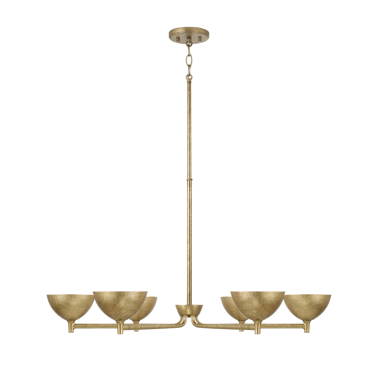 Blaise 6 Light LED Chandelier 34", Feathered Brass
