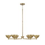 Blaise 6 Light LED Chandelier 34", Feathered Brass