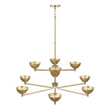 Blaise Two-Tier LED Chandelier 43", Feathered Brass