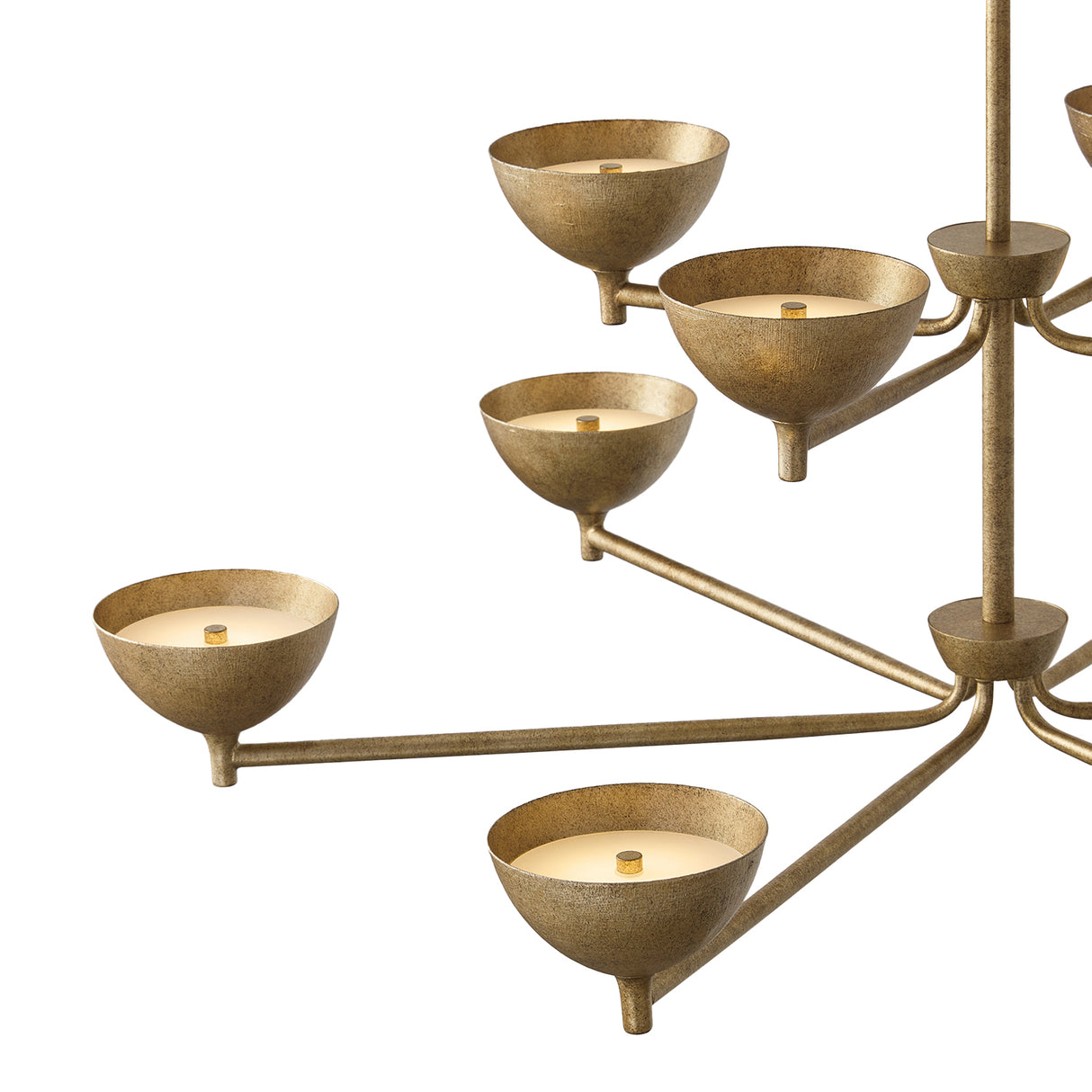 Blaise Two-Tier LED Chandelier 43", Feathered Brass