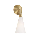 Avani Wall Sconce 14", Matte Brass and Opal Glass