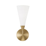 Avani Wall Sconce 14", Matte Brass and Opal Glass