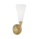 Avani Wall Sconce 14", Matte Brass and Opal Glass