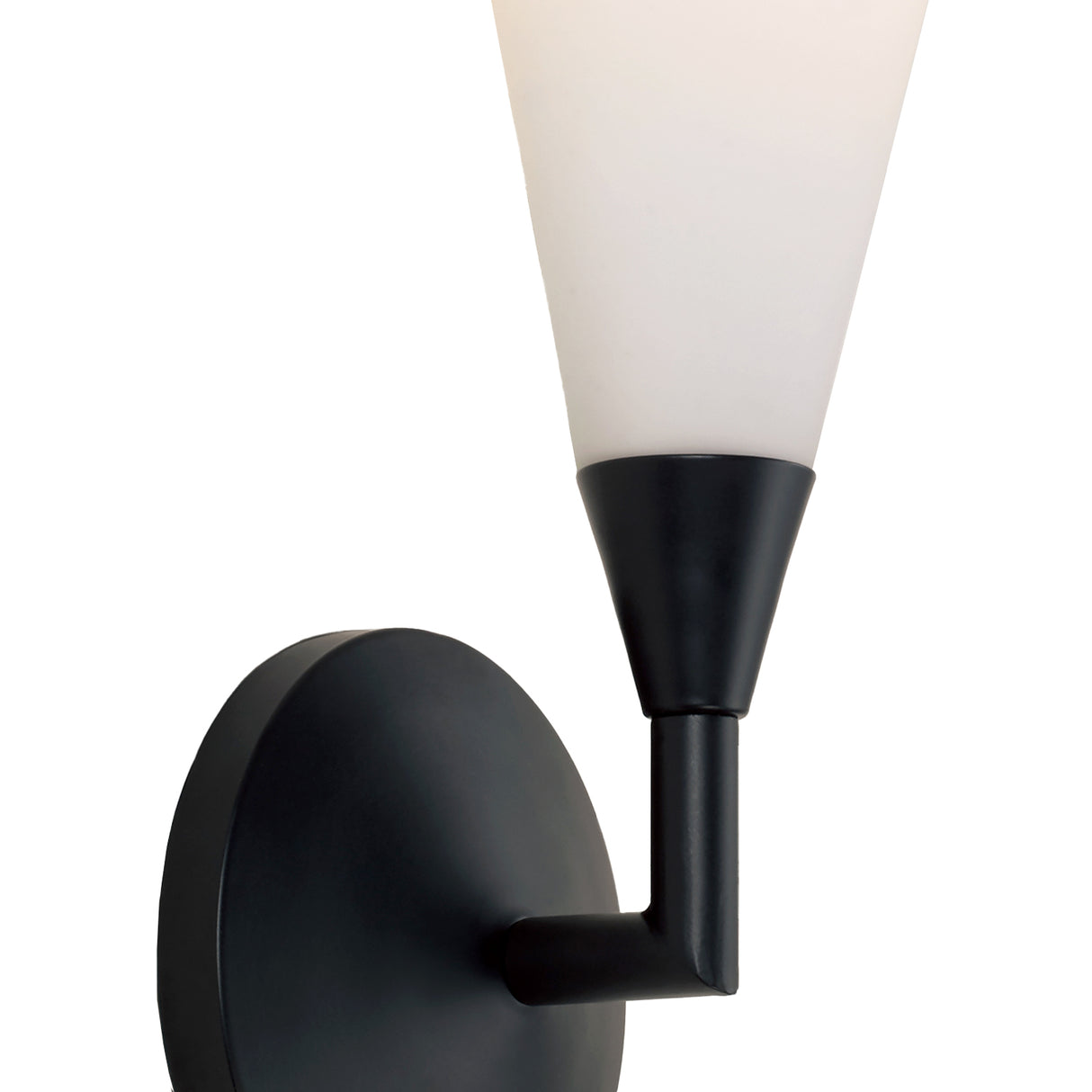 Avani Wall Sconce 14", Matte Black and Opal Glass