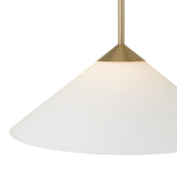 Avani Pendant Light 22", Matte Brass and Opal Glass