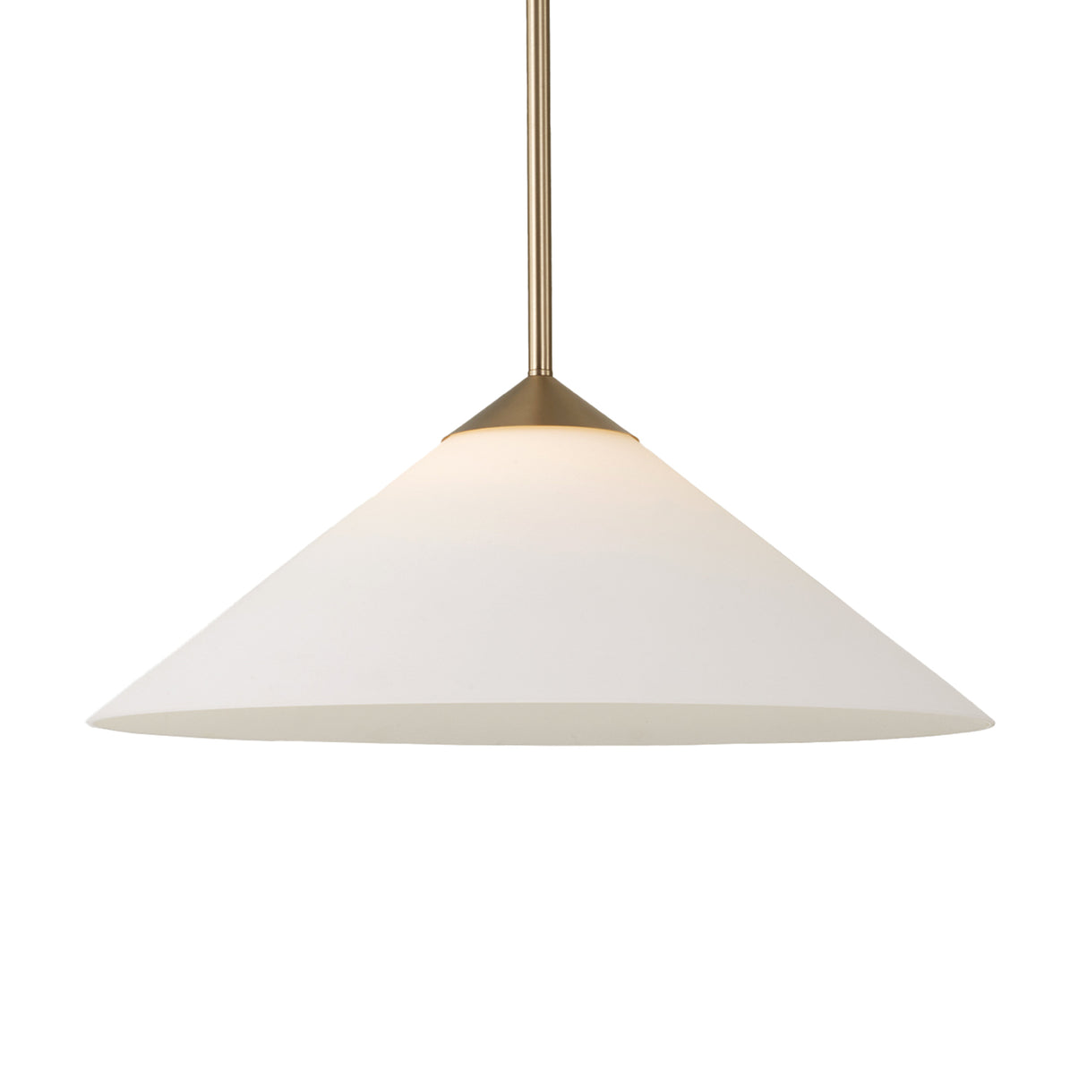 Avani Pendant Light 22", Matte Brass and Opal Glass