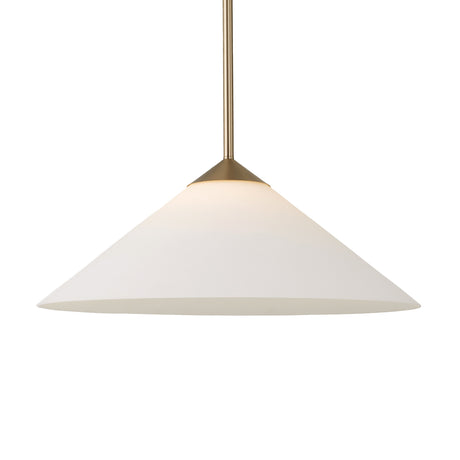 Avani Pendant Light 22", Matte Brass and Opal Glass