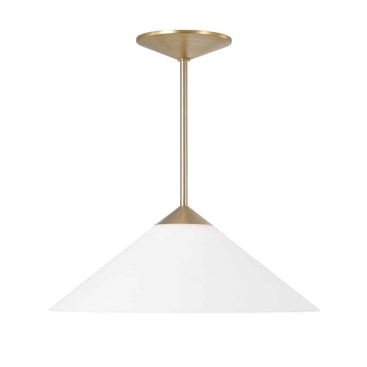 Avani Pendant Light 22", Matte Brass and Opal Glass