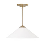Avani Pendant Light 22", Matte Brass and Opal Glass