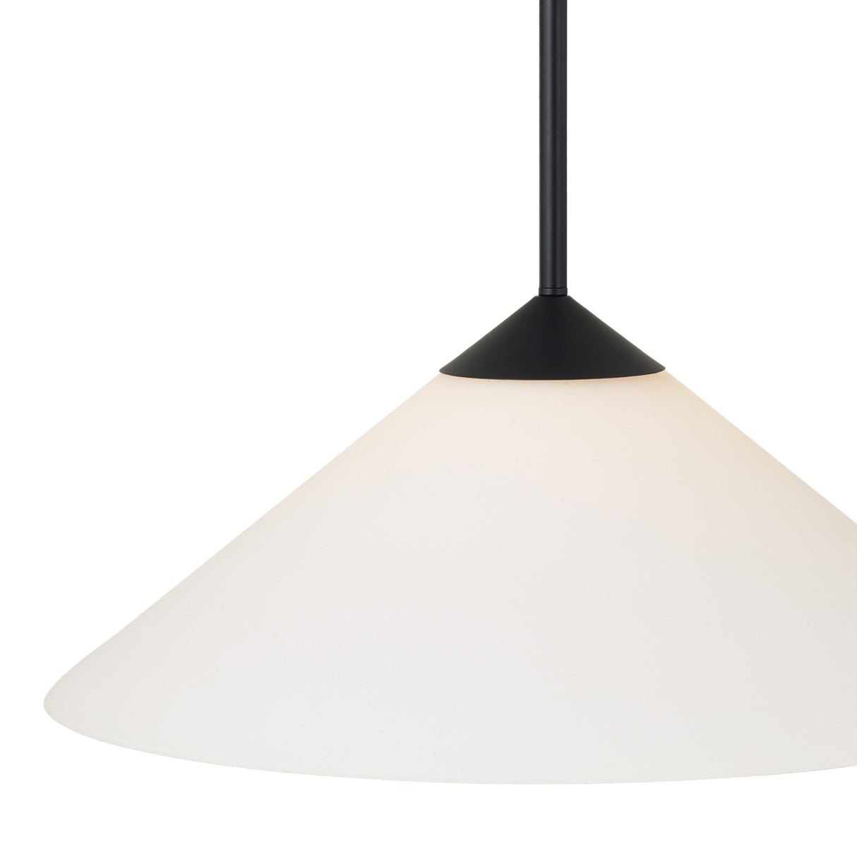 Avani Pendant Light 22", Matte Black and Opal Glass