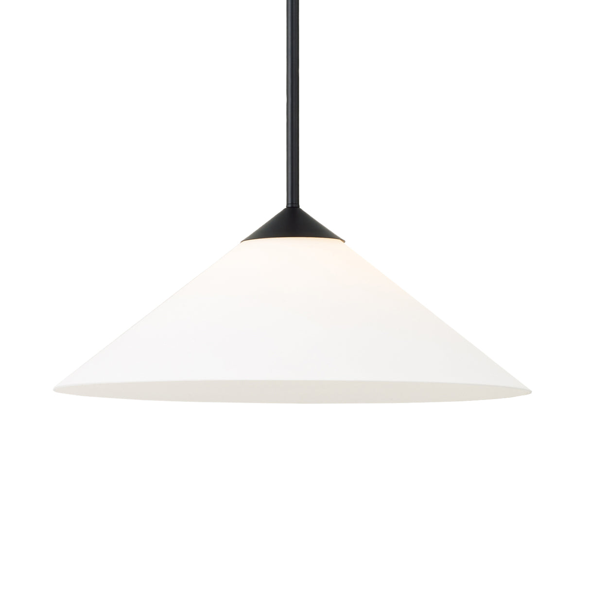 Avani Pendant Light 22", Matte Black and Opal Glass
