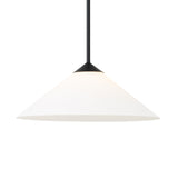 Avani Pendant Light 22", Matte Black and Opal Glass