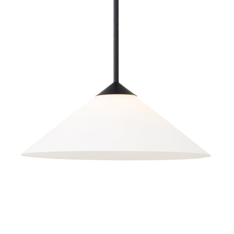 Avani Pendant Light 22", Matte Black and Opal Glass