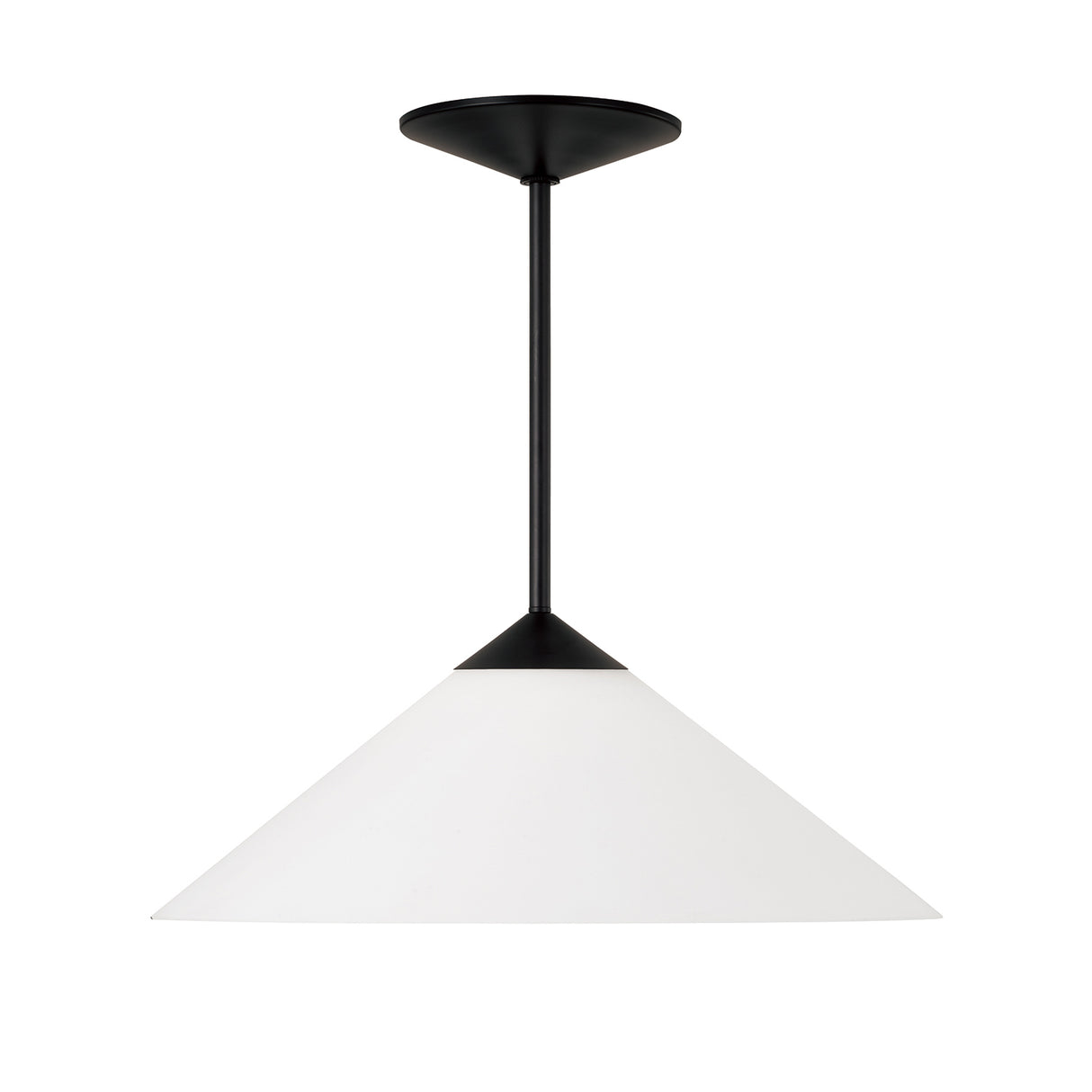 Avani Pendant Light 22", Matte Black and Opal Glass