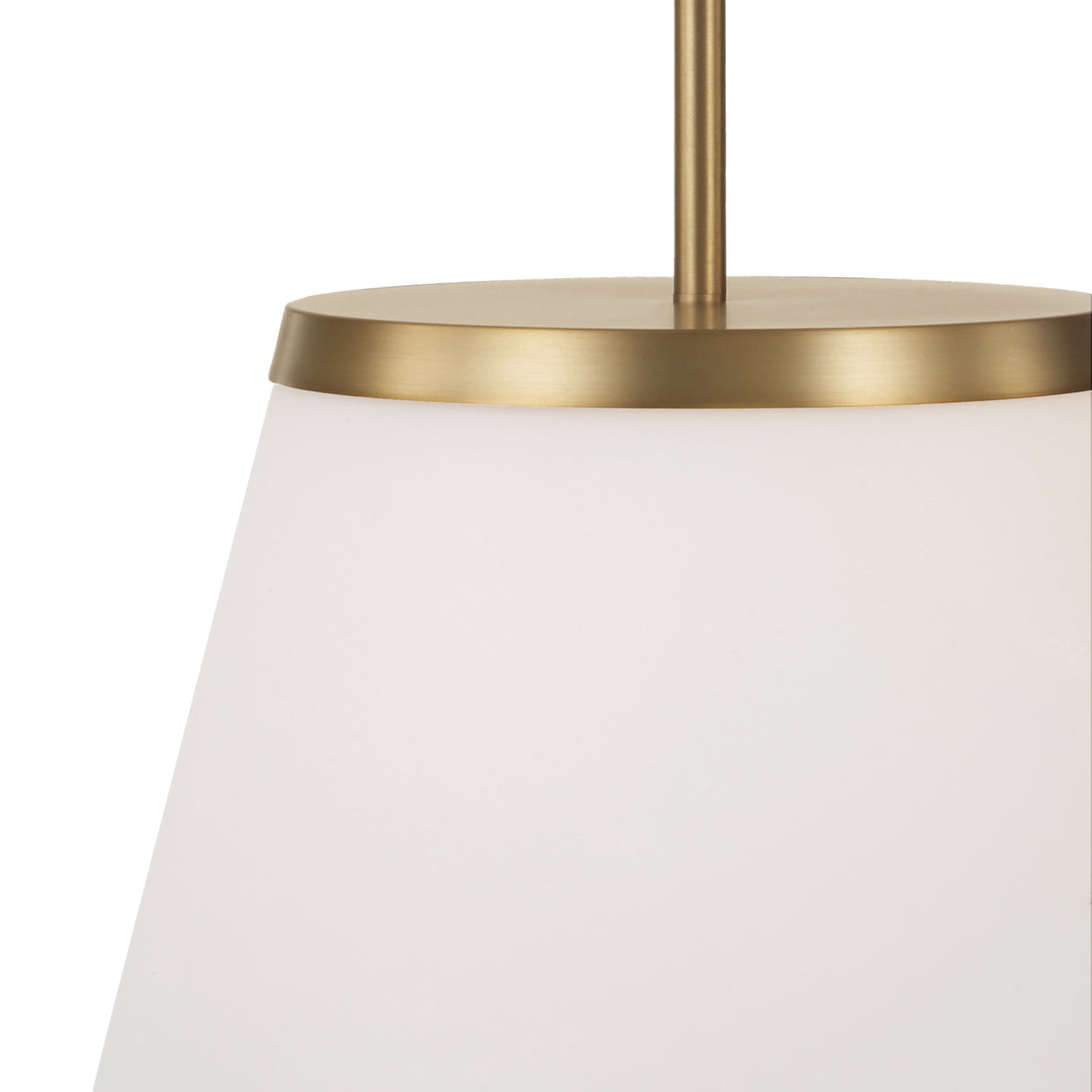 Camron Pendant 13", Aged Brass and Opal Glass