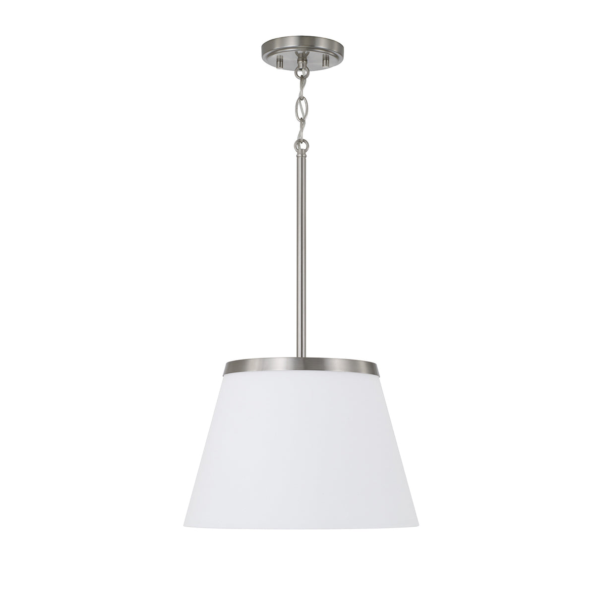 Camron Pendant 13", Brushed Nickel and Opal Glass