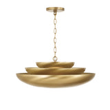 Calix Large Pendant 22", Aged Brass and Alabaster