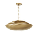 Calix Large Pendant 22", Aged Brass and Alabaster