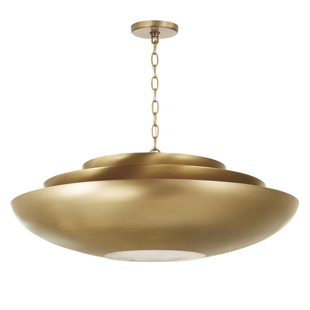 Calix Extra Large Pendant 30", Aged Brass and Alabaster