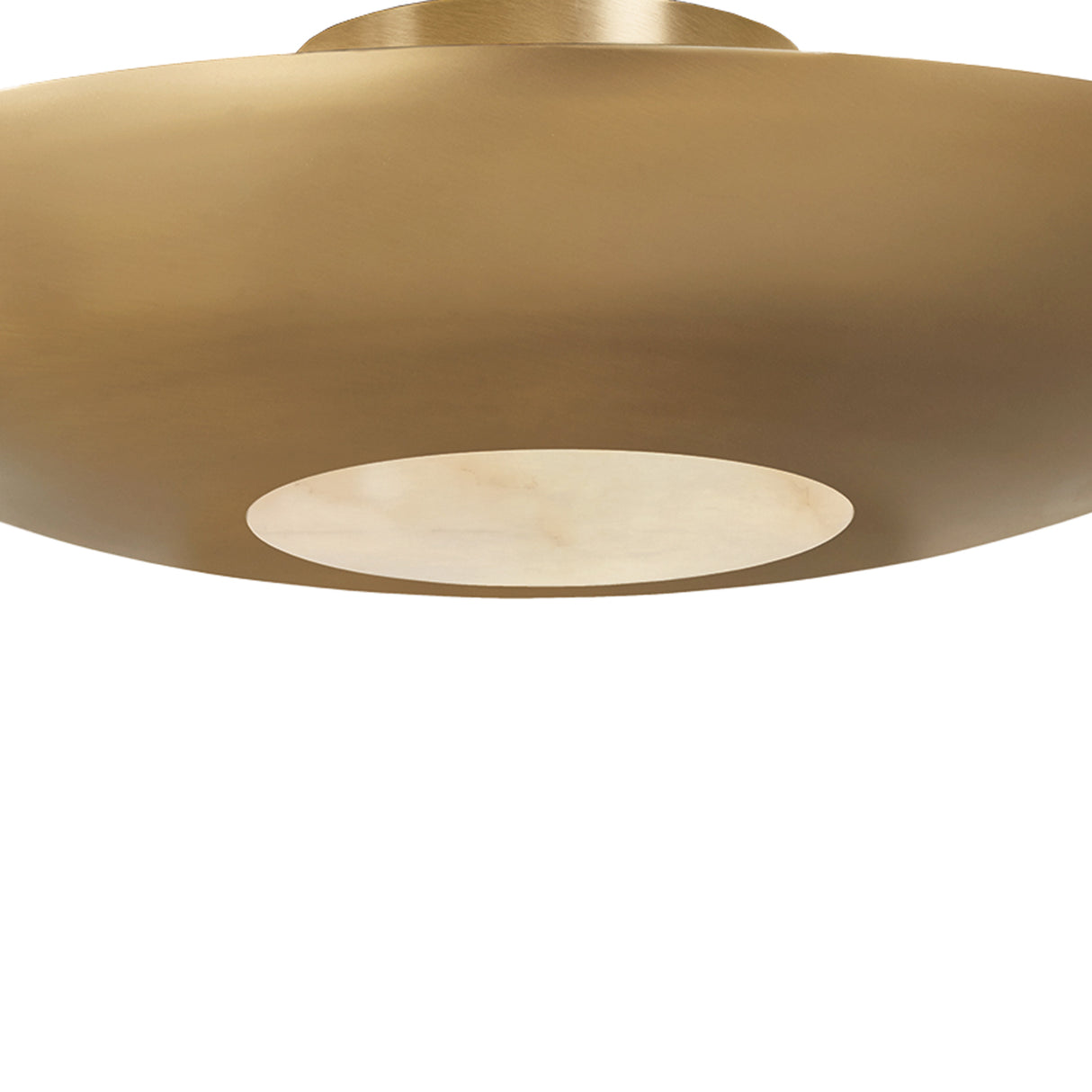 Calix Semi-Flush 23", Aged Brass and Alabaster