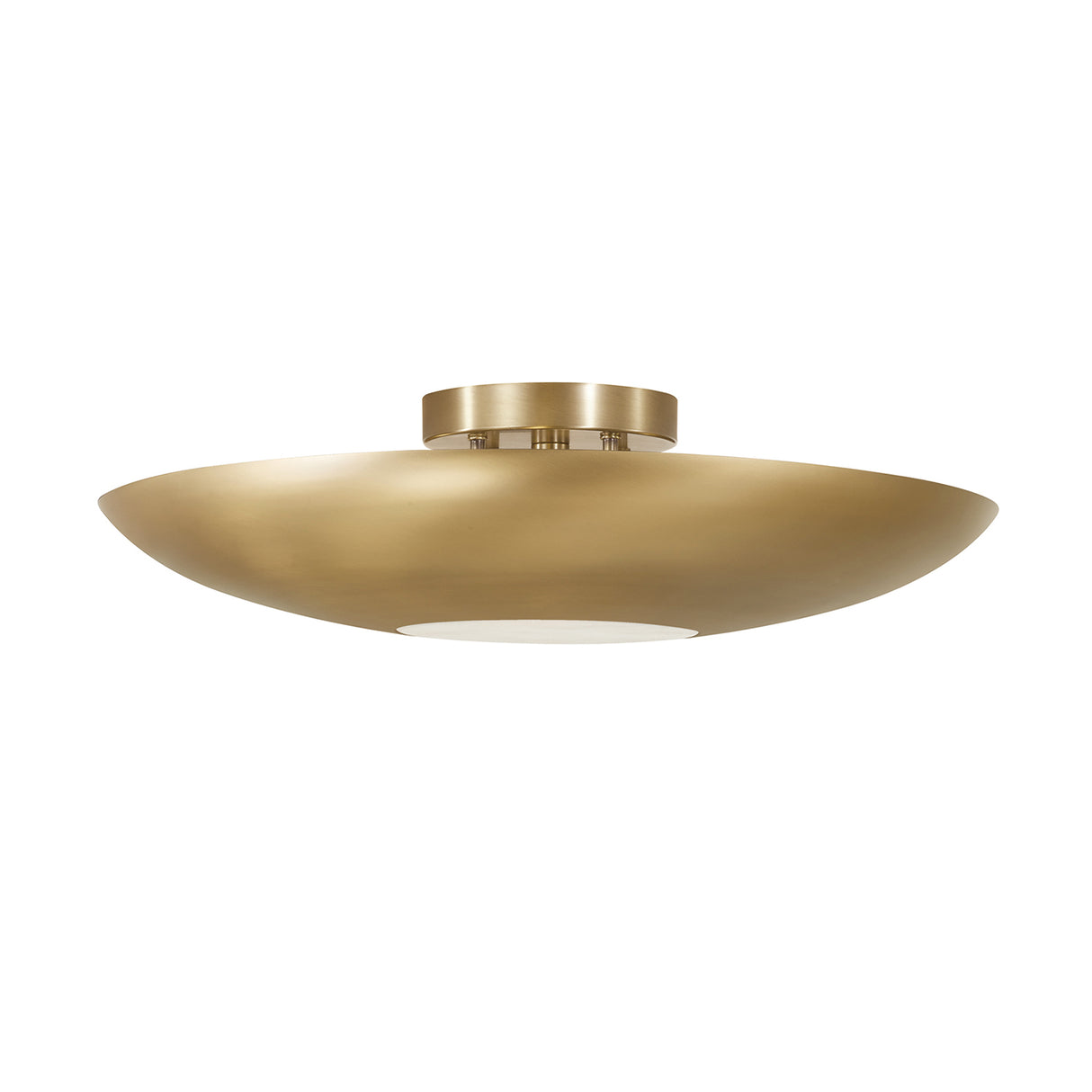Calix Semi-Flush 23", Aged Brass and Alabaster